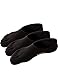 HASLRA No Show Non-Slip Excellent Stretch Premium Toe Socks 3 Pairs (BLACK-L)