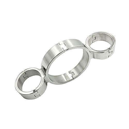 COSY-L Stainless Steel Handcuffed and Neck Cuffs One Pieces SM Fetish Slave Bondage Adult Toys, BDSM Wrist Cuffs Heavy Duty Restraint Toys for Senior Players,Female