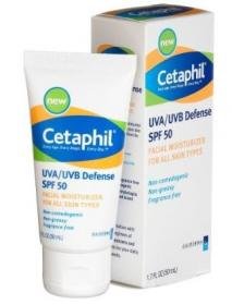 Cetaphil Uva/uvb Defense Facial Moisturizer for All Skin Types, Spf 50 - 1.7 Oz
