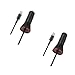 TWO (2) of Apple iPhone 7 7 Plus 6 6S 6+ 6S+ SE 5 5S New Lightning Rapid Dual Port Car Charger - 6 Foot Coiled Cord 5v / 2.1 Amp MFI Certified - Red LED
