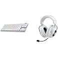 Logitech G Pro X TKL Lightspeed Wireless Gaming Keyboard, Tactile + G Pro X 2 Lightspeed Wireless Gaming Headset Bundle - White