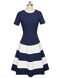 Vestido de mujer de terciopelo con cuello redondo y diseño de cuadros de contraste retro para fiestas, cócteles, etc., A142