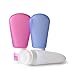Kitdine Portable Soft Silicone Travel bottles Set (Pink + White + Blue)
