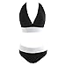 Tueenhuge Retro Vintage Elegant Bikini Two Piece Swimsuits High Waisted Swimwear