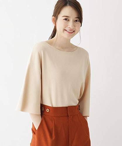 Amazon オペークドットクリップ ニット 洗える 34 Ss 42 Ll Web限定サイズ ミラノリブフレアスリーブプルオーバー レディース ライトベージュ 051 36 S セーター 通販