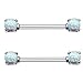 POWER WING Cute Synthetic Opal Nipplerings Piercing Women Sexy for Women Surgical Steel 14G
