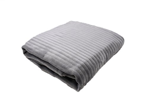 Posh Home Ribbed Supersoft Plush Throw Blanket 50x60 (Grey)