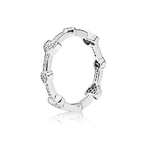 amazoncom pandora alluring hearts silver ring size 75