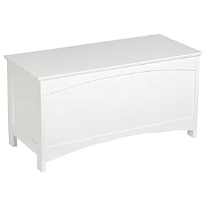 Baúl de almacenamiento, cofre de juguetes en madera - Color BLANCO