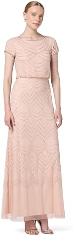 beaded chiffon blouson dress in mist by adrianna papell Adrianna Papell Beaded Blouson Gown