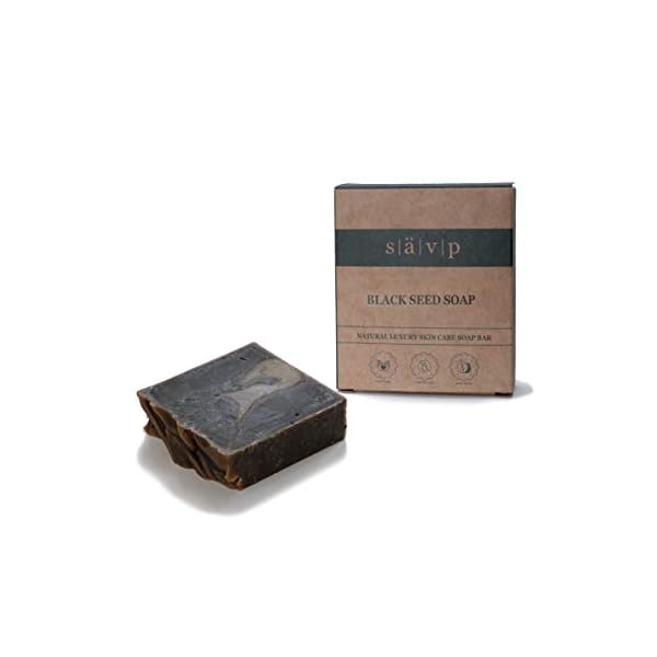 Savp-Cosmetics-Black-Seed-Soap-Bar-with-Olive-Oil-and-Shea-Butter--Natural-Organic-Vegan-Essential-Oils-Bar-Anti-septic-For-Acne-Face-and-Body-Palm-Oil-Free-Deep-Cleansing-and-Moisturising-100g Sävp Cosmetics Black Seed Soap Bar with Olive Oil and Shea Butter – Natural Organic Vegan Essential Oils Bar, Anti…