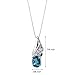 PEORA London Blue Topaz Angel Wing Pendant Necklace for Women Sterling Silver, Genuine Gemstone Birthstone, 1.50 Carats, Oval Shape, 8x6mm, with 18 inch Chain