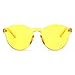 Armear Women Retro Rimless Round Sunglasses Tinted Yellow One Piece Lens Frameless Eyewear