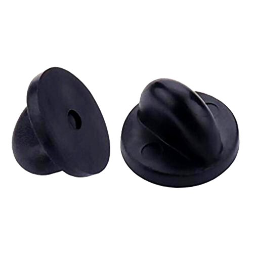 ThreeBulls 30 Pcs Comfort Fit Butterfly Clutch Rubber Pin Backs Replacement (black)