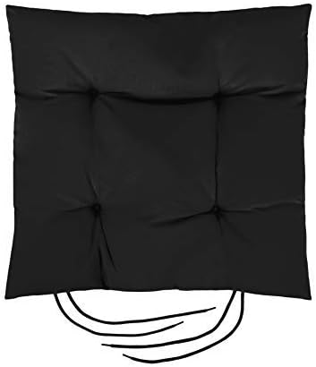 Gardenista Garden Chair Seat Cushion With Ties Slip Free Hypoallergenic Tufted Pad Water Resistant Thick Quality Great For Indoors Outdoors Secure Ties 1 Piece Black Amazon Co Uk Garden Outdoors