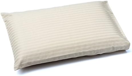2cloud9 Toddler Pillow with 100% Cotton Cover. Made of 100% Natural Latex Rubber Foam. Pillowcase Made of 100% Made in Japan Cotton. 1 Bonus White Cotton Case Included (Cream)