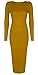 Baleza Women's Inspi Long Sleeve Bodycon Midi Calf Length Dress