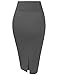 Hybrid & Company Women's Techno/Scuba Stretchy Office Pencil Skirt KSK43584 1139 Charcoal XL