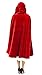 Shinieny Velvet Christmas Costume Santa Hooded Red Party Night Midi Cape Cloak