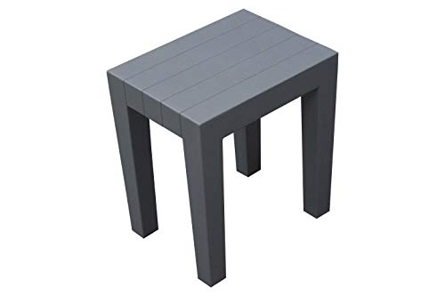 DesignByIntent Polypropylene Shower Stool in Gray