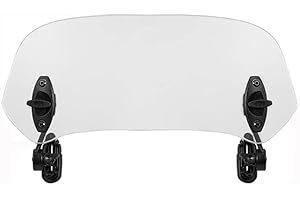 Universal Motorcycle Windshield Extension, Plastic Adjustable Spoiler, Clamp-On Windscreen Compatible with BMW Compatible wit