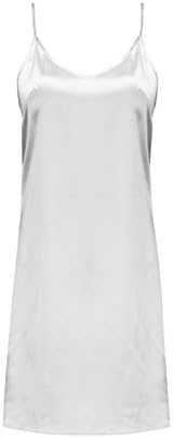 OThread &amp; Co. Women's Classic Satin Nightgown Chemise Slip Sleepwear (Medium, White)