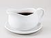 HIC Kitchen Hotel Gravy Boat with Saucer, Fine Porcelain, 24-Ounce