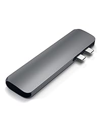 Satechi Type C Pro Hub Adaptador de aluminio para 2016 MacBook Pro 13" y 15" 40 GBS Thunderbolt 3,, Pass through carga, SD lector de tarjetas micro HDMI 4 K y 2 puertos USB 3.0, Gris espacial