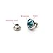 100 Sets Cz Colorful Crystal Rivets Silver Color Spots Studs Double Cap for DIY Leather-Craft (Aquamarine, 8MM)