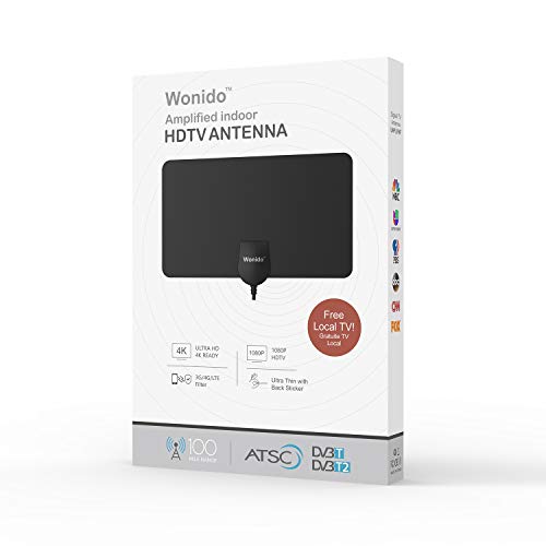 Wonido Digital Antenna for TV Indoor, 100 Miles Long Range Amplified