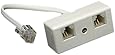 Uxcell 2-Way RJ11 US Telephone Plug to RJ11 Socket Adapter and Splitter for Landline Telephone