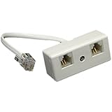 Uxcell 2-Way RJ11 US Telephone Plug to RJ11 Socket Adapter and Splitter for Landline Telephone