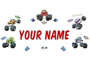 Oliver's Labels Premium Personalized Wall Decal for Kids Room Décor - Peel & Stick, Removable (Blaze and the Monster Machines