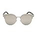 Sojos Fashion Cat Eye Round Mirrored Flat Lenses Metal Frame Oversized Women Sunglasses SJ1055