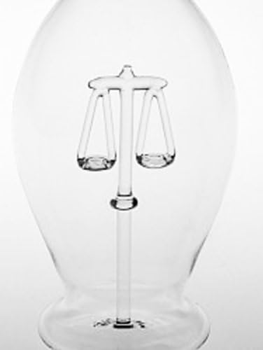 Bottle Sign Zodiac Libra of Glass Inserted in Filled Mouth Blown Clear Glass Bottle Decorative Present Bottle Volume 0,5 Litre Height Approx 30 Cm Oberstdorferr Glashütte