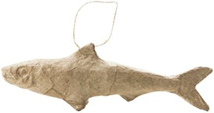 Décopatch Mache Small Hanging Shark, 16.5x3x6 cm - Brown