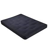 Serta Sycamore Double Sided Convoluted Foam and Cotton Full Futon Mattress, Black, Made in the USA