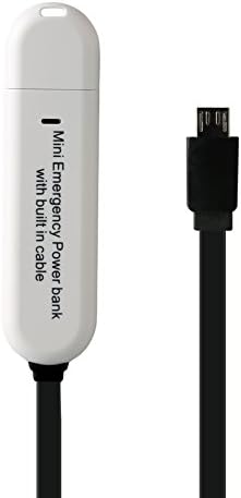 Portable Emergency Power Bank Micro Cable, 500mAh 0.8FT Small Size Light Weiht 0.8oz, External Battery Charger Storage Micro Cable for Samsung, Kindle, HTC, Nexus, LG, Sony (Black)