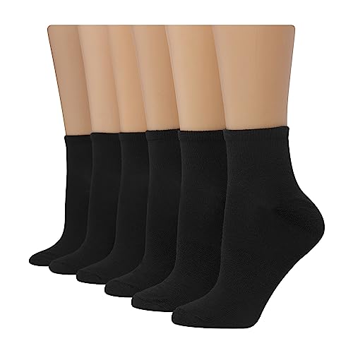 Hanes Womens Cool Comfort Ankle P6 (4A3/6P) -BLACK ASSO -10-12 -6PK