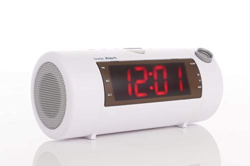 The Sonic Blast - Super Loud Projection Alarm Clock with Bluetooth Speaker with High Definition SB700W White (Without Sonic Bomb Bed Shaker) - Optional Purchase Sonic Bomb Super Shaker Model SS5VB - Thumbnail 7