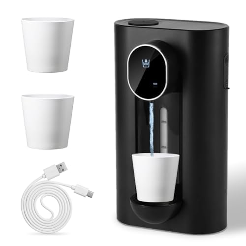 Roadtime Automatic Mouthwash Dispenser for Bathroom, 540ml Touchless Wall-Mounted Mouthwash Dispenser with 2 Magnetic Reusable Cups, Mouthwash Container (Black)