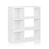 Way Basics Eco 3 Shelf Sutton Bookcase and Cubby Storage, White (made from sustainable non-toxic zBoard paperboard)