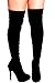 FOREVER LINK OVER THE KNEE BOOT SUEDE BACK LACE HIGH HEEL 9 black
