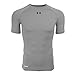 Under Armour Men's HeatGear Sonic Compression Short Sleeve, True Gray Heather/Black, Small