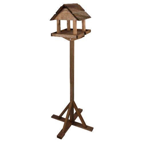 SOLID WOOD PREMIUM TRADITIONAL WOODEN BIRD TABLE. FEEDER HOUSE. TREATED.