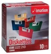Imation 3.5 inch Diskette 10 Pack Rainbow Double Sided High Density IBM