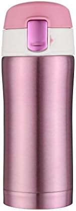 Kooyi Vacuum Insulated Stainless Steel Travel Coffee Mug/Water Bottle, One-handed Open and Drink (8.5oz) (Pink)