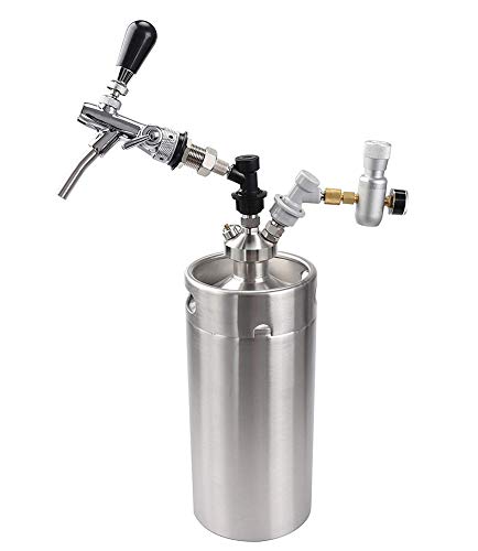 Beer Dispenser Stainless Steel Mini Keg Beer Growler Spear Tap Dispenser for Craft Beer Grow Homebrew Spear 2L / 3.6L / 4L / 5L / 10L
