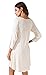 JollieLovin Women's Casual Swing 3/4 Sleeve Pockets T-shirt Loose Dress (Beige, 1X)