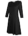 MISSKY Women Scoop Neck 3/4 Sleeve Slim Fit and Flare Swing Casual Dress